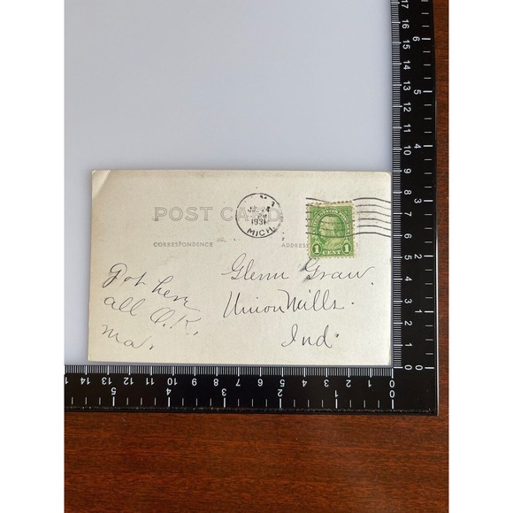 Vintage 1931 Ephemera Litho Postcard Souvenir Alma College Alma Michigan Auto - Picture 3 of 5